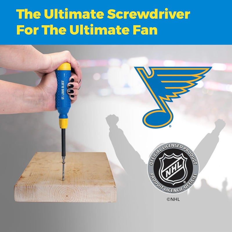 Megapro ® NHL® Team Edition Multi-bit Screwdriver | Officially Licensed NHL® Gear | Durable, Ergonomic, Pro-Grade Screwdriver (St. Louis Blues®) - Image 5